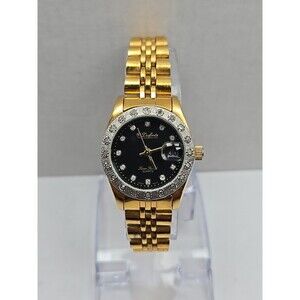 Dufonte Lucien Piccard Ladies Quartz Watch Gold Tone Diamond Accents New Battery